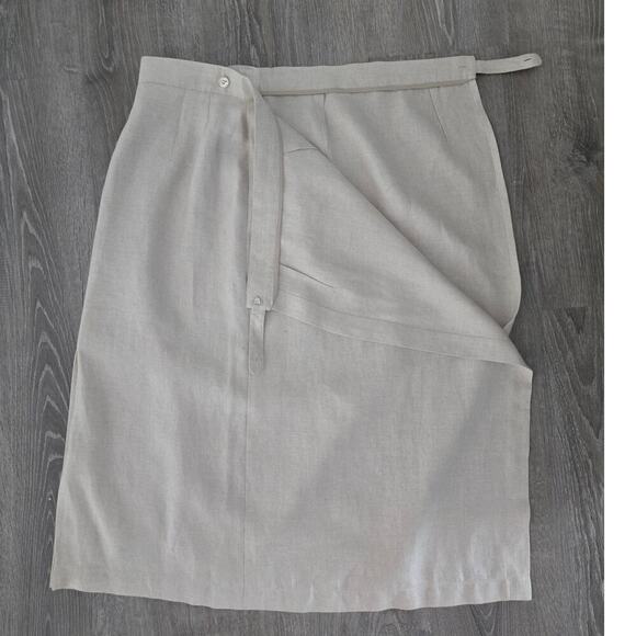 Talbots Irish Linen Wrap Skirt Size M - Picture 8 of 8